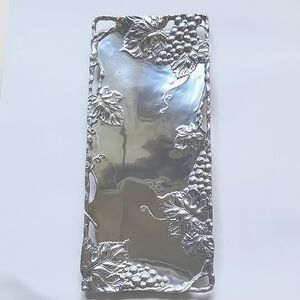 ARTHUR COURT OBLONG RECTANGULAR GRAPEVINE MOTIF ALUMINUM HOLLOWARWE SERVING TRAY
